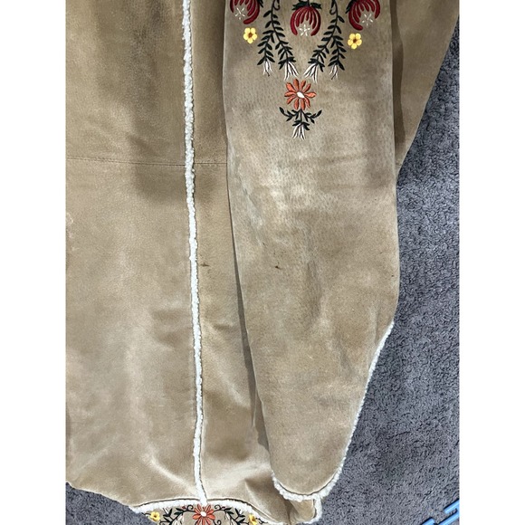 VTG Embroidered Suede & Shearling Coat ASO Phoebe Friends St John's Bay - Picture 6 of 15